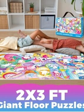NWT Quokka Unicorn Wonderland 2x3 ft Giant Floor Puzzle